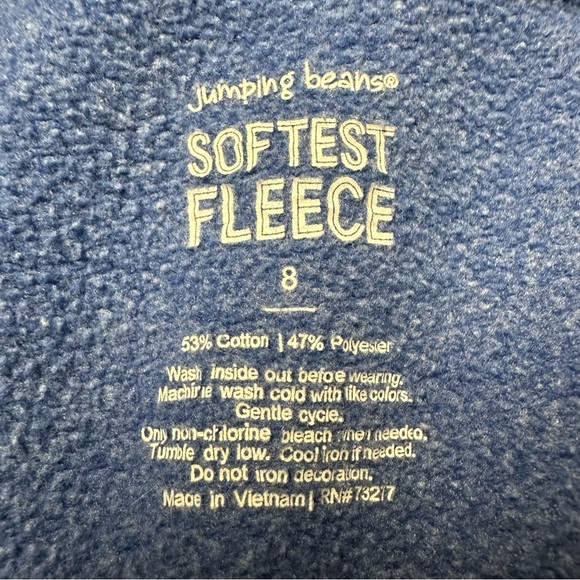 Jumping Beans | Blue Rocketship Graphic Fleece Hooded Sweatshirt (size 8) 🚀 - Picture 4 of 4